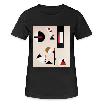 Composition géométrique abstraite - T-shirt respirant Femme - noir - Devant - AI Model Female 172 light (172cm)