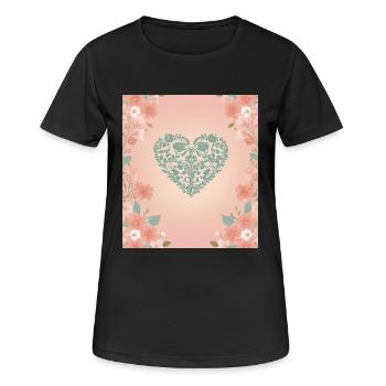 Coeur de fleur - T-shirt respirant Femme - noir - Devant - AI Model Female 172 light (172cm)