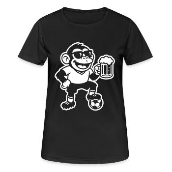 Bière Monkey Footballer - T-shirt respirant Femme - noir - Devant - AI Model Female 172 light (172cm)