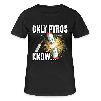 Seuls les pyros le savent - T-shirt respirant Femme - noir - Devant - AI Model Female 172 light (172cm)
