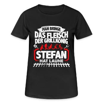 STEFAN - Grill - Frauen T-Shirt atmungsaktiv - Schwarz - Vorne - AI Model Female 172 light (172cm)