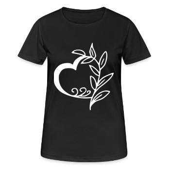 Herz Emoji Skizze - Frauen T-Shirt atmungsaktiv - Schwarz - Vorne - AI Model Female 172 light (172cm)