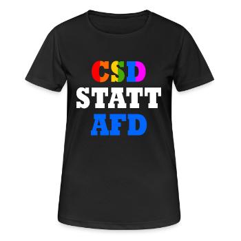 Csd statt afd - Frauen T-Shirt atmungsaktiv - Schwarz - Vorne - AI Model Female 172 light (172cm)