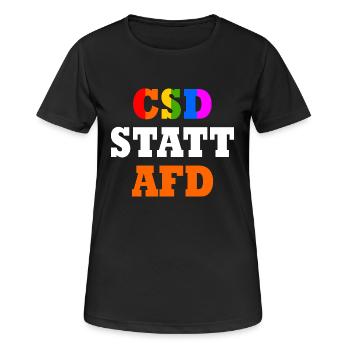 Csd statt afd - Frauen T-Shirt atmungsaktiv - Schwarz - Vorne - AI Model Female 172 light (172cm)
