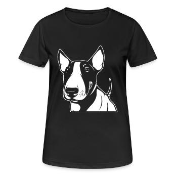 Bullterrier - Frauen T-Shirt atmungsaktiv - Schwarz - Vorne - AI Model Female 172 light (172cm)