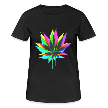 colorful HANF - Frauen T-Shirt atmungsaktiv - Schwarz - Vorne - AI Model Female 172 light (172cm)