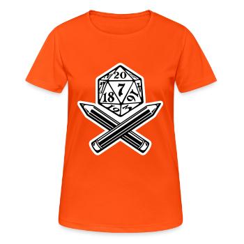 Jeu de rôle Jolly Roger - T-shirt respirant Femme - orange néon - Devant - AI Model Female 172 dark (172cm)