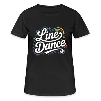Line Dance mein Hobby - meine Passion - mein Ding - Frauen T-Shirt atmungsaktiv - Schwarz - Vorne - AI Model Female 172 light (172cm)