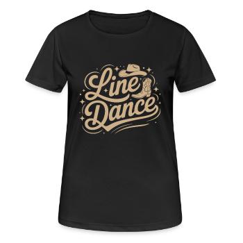 Line Dance mein Hobby - meine Passion - mein Ding - Frauen T-Shirt atmungsaktiv - Schwarz - Vorne - AI Model Female 172 light (172cm)