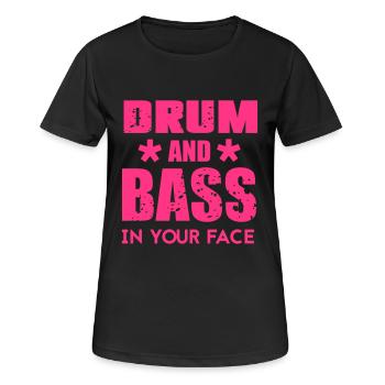 Drum n Bass Musique - T-shirt respirant Femme - noir - Devant - AI Model Female 172 light (172cm)
