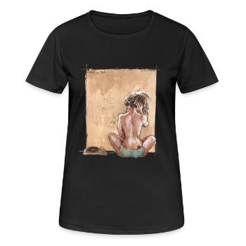 music_of_love_is_a_son_of_revolution - T-shirt respirant Femme - noir - Devant - AI Model Female 172 light (172cm)