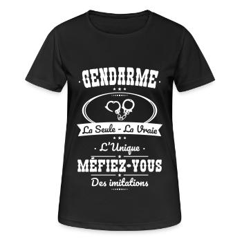 Gendarme - La seule - La vraie - L'unique - T-shirt respirant Femme - noir - Devant - AI Model Female 172 light (172cm)