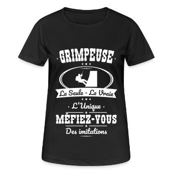 Grimpeuse - La seule - La vraie - L'unique - T-shirt respirant Femme - noir - Devant - AI Model Female 172 light (172cm)