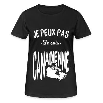 Je peux pas je suis Canadienne - T-shirt respirant Femme - noir - Devant - AI Model Female 172 light (172cm)