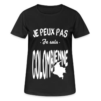 Je peux pas je suis Colombienne - T-shirt respirant Femme - noir - Devant - AI Model Female 172 light (172cm)