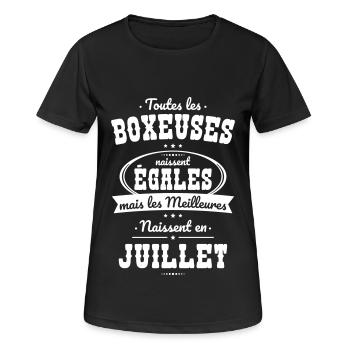 Boxeuses égales meilleures naissent en Juillet - T-shirt respirant Femme - noir - Devant - AI Model Female 172 light (172cm)