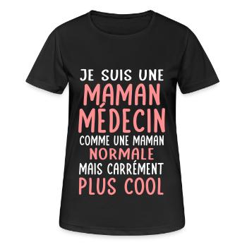 Maman médecin comme maman normale plus cool - T-shirt respirant Femme - noir - Devant - AI Model Female 172 light (172cm)