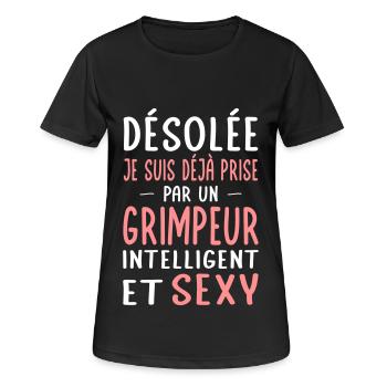 Désolée déjà prise par un grimpeur sexy - T-shirt respirant Femme - noir - Devant - AI Model Female 172 light (172cm)