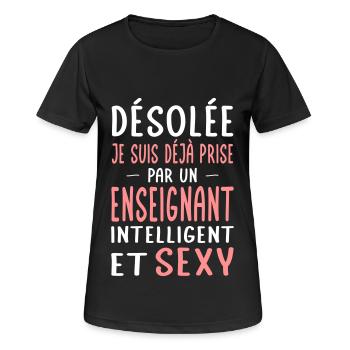 Désolée déjà prise par un enseignant sexy - T-shirt respirant Femme - noir - Devant - AI Model Female 172 light (172cm)