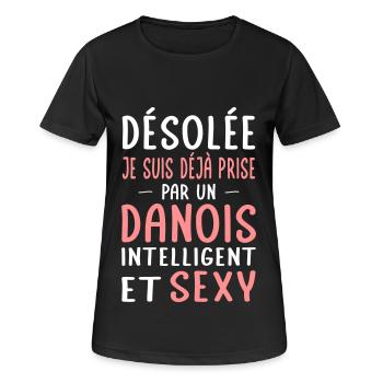 Désolée déjà prise par un Danois sexy - T-shirt respirant Femme - noir - Devant - AI Model Female 172 light (172cm)