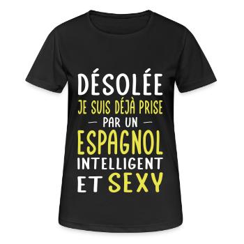 Désolée déjà prise par un Espagnol sexy - T-shirt respirant Femme - noir - Devant - AI Model Female 172 light (172cm)