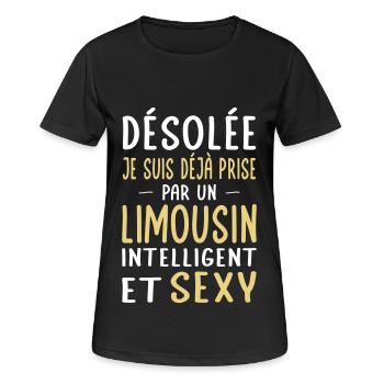 Désolée déjà prise par un Limousin sexy - T-shirt respirant Femme - noir - Devant - AI Model Female 172 light (172cm)