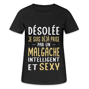 Désolée déjà prise par un Malgache sexy - T-shirt respirant Femme - noir - Devant - AI Model Female 172 light (172cm)