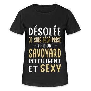 Désolée déjà prise par un Savoyard sexy - T-shirt respirant Femme - noir - Devant - AI Model Female 172 light (172cm)