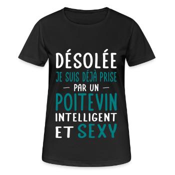 Désolée déjà prise par un Poitevin sexy - T-shirt respirant Femme - noir - Devant - AI Model Female 172 light (172cm)