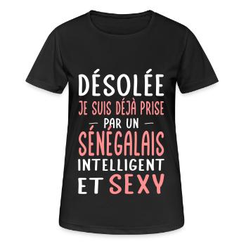 Désolée déjà prise par un Sénégalais sexy - T-shirt respirant Femme - noir - Devant - AI Model Female 172 light (172cm)