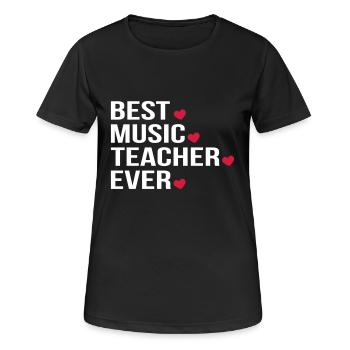 Best Music Teacher Ever - Frauen T-Shirt atmungsaktiv - Schwarz - Vorne - AI Model Female 172 light (172cm)