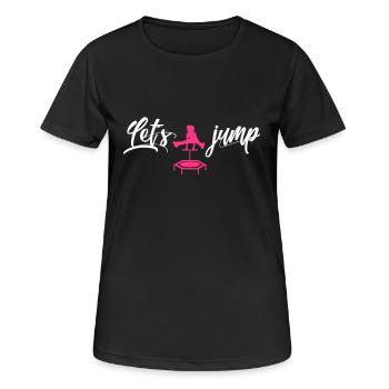 jumping trampoline girl jumping jump gift - Women's Breathable T-Shirt - black - Front - AI Model Female 172 light (172cm)