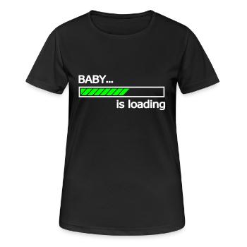 Baby is loading progress bar Loading Bar - Women's Breathable T-Shirt - black - Front - AI Model Female 172 light (172cm)