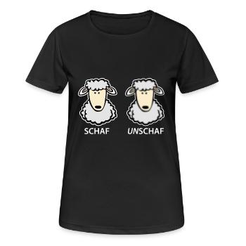 Schaf Unschaf - Frauen T-Shirt atmungsaktiv - Schwarz - Vorne - AI Model Female 172 light (172cm)