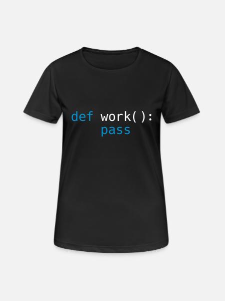 Python pass work - Frauen T-Shirt atmungsaktiv - Schwarz