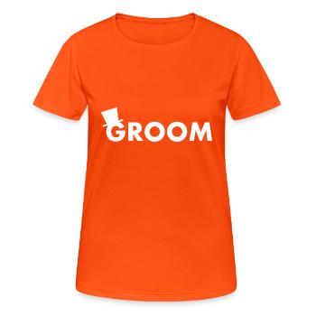 Groom - Frauen T-Shirt atmungsaktiv - Neonorange - Vorne - AI Model Female 172 dark (172cm)