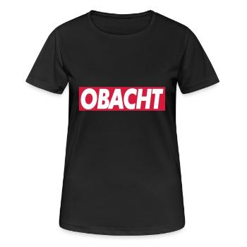 Obacht - Frauen T-Shirt atmungsaktiv - Schwarz - Vorne - AI Model Female 172 light (172cm)