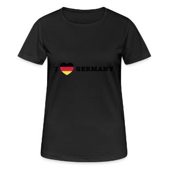 germany Germany - Women's Breathable T-Shirt - black - Front - AI Model Female 172 light (172cm)