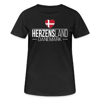 Herzensland Dänemark Skandinavien Urlaub Reise - Frauen T-Shirt atmungsaktiv - Schwarz - Vorne - AI Model Female 172 light (172cm)