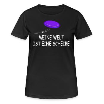Disc Golfer Frisbee Ultimate-Frisbee Frisbee - Women's Breathable T-Shirt - black - Front - AI Model Female 172 light (172cm)