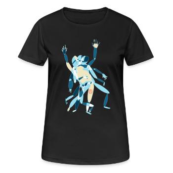 Abstractive Person#1 - Women's Breathable T-Shirt - black - Front - AI Model Female 172 light (172cm)