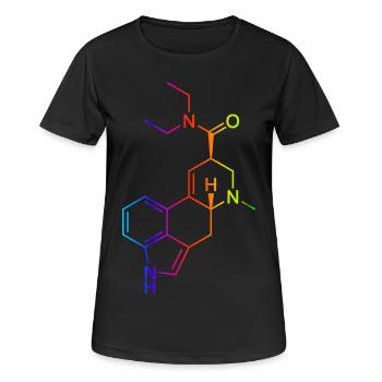 LSD Molécule Coloré - T-shirt respirant Femme - noir - Devant - AI Model Female 172 light (172cm)