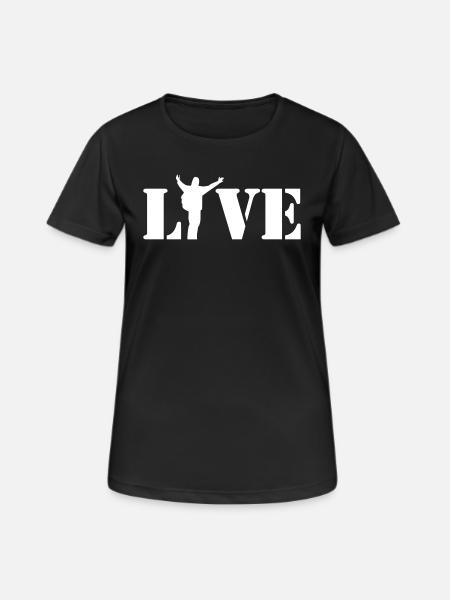 I love hiking - Frauen T-Shirt atmungsaktiv - Schwarz