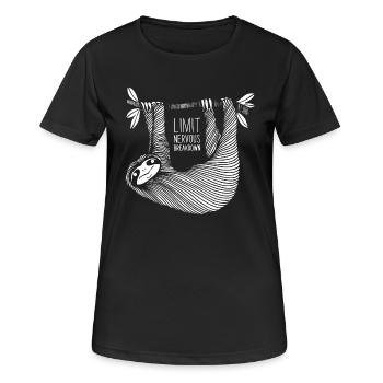 Der faule, tierische, begrenzte Nervenzusammenbruch - Frauen T-Shirt atmungsaktiv - Schwarz - Vorne - AI Model Female 172 light (172cm)