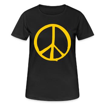 Peacezeichen - Frauen T-Shirt atmungsaktiv - Schwarz - Vorne - AI Model Female 172 light (172cm)