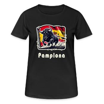 Pampelune, Espagne, Torero España - T-shirt respirant Femme - noir - Devant - AI Model Female 172 light (172cm)