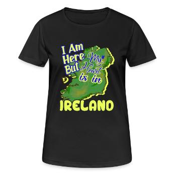 I Am Here But My Heart Is In Ireland - Women's Breathable T-Shirt - black - Front - AI Model Female 172 light (172cm)