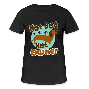 Hot Dachshund Hot Dog Hot Owner - Women's Breathable T-Shirt - black - Front - AI Model Female 172 light (172cm)