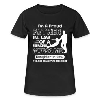 Proud Father In law Of Awesome Daughter In law - Women's Breathable T-Shirt - black - Front - AI Model Female 172 light (172cm)