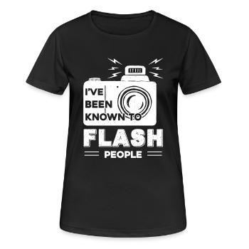 Photographer Known To Flash People - Women's Breathable T-Shirt - black - Front - AI Model Female 172 light (172cm)